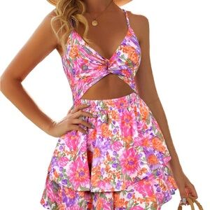 Floral Cutout Romper